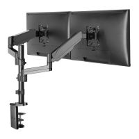 ProperAV Desk Monitor Mount Dual Articulated Swing Arm