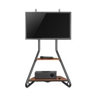 ProperAV TV Floor Stand Bauhaus Style for 37"-75" Screens Black Max Load 40kg