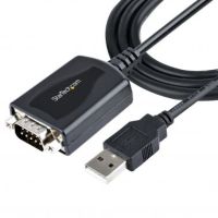 Startech-Com 3ft (1m) USB to Serial Cable with COM Port Retention, DB9 Male RS232 to USB Converter, USB to Serial Adapter for PLC/Printer/Scanner, Prolific Chipset, Windows/Mac