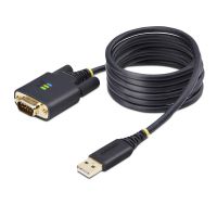 StarTech.com 6.6ft (2m) USB to Serial Adapter Cable, COM Retention, Interchangeable Screws/Nuts, USB