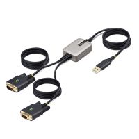 StarTech.com 13ft (4m) 2-Port USB to Serial Adapter Cable, Interchangeable DB9 Screws/Nuts, COM Rete