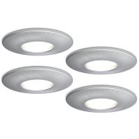 4lite IP65 GU10 Fire-Rated Downlight - Satin Chrome - Pack of 4