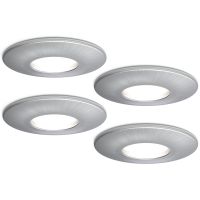 4lite IP20 GU10 Fire-Rated Downlight - Satin Chrome - Pack of 4