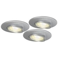 4lite WiZ Connected Fire-Rated IP20 GU10 Smart Adjustable LED Downlight - Satin Chrome - Pack of 3