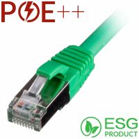 Cablenet 1m Cat6a RJ45 Green S/FTP LSOH 26AWG Snagless Booted Patch Lead (PK 100)