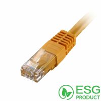 Cablenet 1.5m Cat5e RJ45 Yellow U/UTP PVC 24AWG Flush Moulded Booted Patch lead (PK 100)