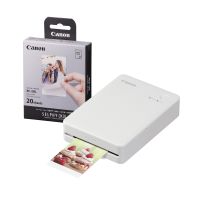 Canon Selphy QX20 Instant Photo Printer - Sand White - Printer + 20 Shot Pack