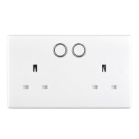 BG Electrical Slim Nexus Double Switched 13A Power Socket + Smart Home Control - White