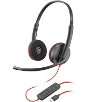 ""HP Poly Blackwire 3220 Stereo USB-C Headset +USB-C/A Adapter (Bulk) (209749-201/209745-201)""