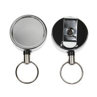 Digital ID Chrome ID Badge Reels with Key Ring (Pack of 50)