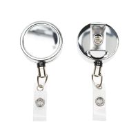 Digital ID Chrome ID Badge Reels with Strap Clip (Pack of 50)