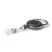 Digital ID Black Translucent Carabiner Card Reels with 19mm Recess and Reinforced Straps - Pack of 5