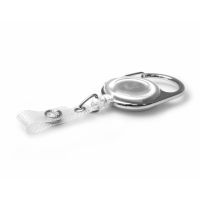 Digital ID White Carabiner ID Badge Reels with Strap Clip (Pack of 50)