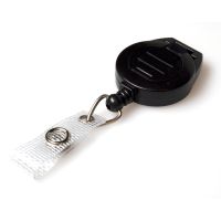 Digital ID Black Attaching ID Badge Reels with Strap Clip (Pack of 50)