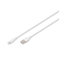 Digitus Lightning silicone connection cable, USB-A - Lightning 0.5m, white