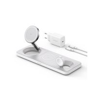 Anker MagGo Magnetic Wireless Charger (15W, 3-in-1 Pad, White)