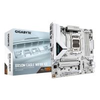 GIGABYTE B850M EAGLE WIFI6E ICE Motherboard - AMD Ryzen 9000 Series CPUs, 8+2+2 Phases Digital VRM, up to 8200MHz DDR5 (OC), 1xPCIe 5.0 + 1xPCIe 4.0 M.2, Wi-Fi 6E, 2.5 GbE LAN, USB 3.2 Gen 2