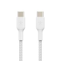 ""Belkin geflochtenes USB-C/USB-C 2.0 Kabel", 2m, weiÃŸ,"Doppelpack""