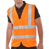 BEESWIFT Fire Retardant Hi-Vis Waistcoat Orange 2XL