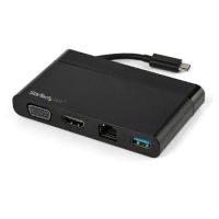 StarTech USB C Multiport Adapter with HDMI, VGA, Gigabit Ethernet & USB 3.0 - USB C to 4K HDMI or 1080p VGA Display Mini Dock Hub - USB Type-C Travel Docking Station USB-C Laptops