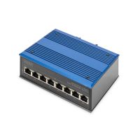 Digitus 8 port Fast Ethernet network switch, industrial, unmanaged, 1 RJ45 uplink