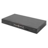 Digitus 16-Port Gigabit Netzwerkswitch, 19 Zoll, unmanaged,2 Uplink Ports, SFP