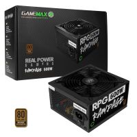 GAMEMAX RPG Rampage 600W PSU, 140mm Ultra Silent Fan, 80 PLUS Bronze, Non Modular, Flat Black Cables