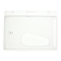 Digital ID Enclosed Rigid Card Holder, Clear with 50mm Thumb Slot, Landscape (Pack of 100)