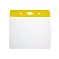 Digital ID Vinyl Yellow Top Visitor Card Holder 102 x 83 mm Landscape - Pack of 100