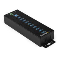 StarTech 10 Port USB Hub with Power Adapter - Surge Protection - Metal Industrial USB 3.0 Data Transfer Hub - Din Rail, Wall or Desk Mountable - High Speed USB 3.1 Gen 1 5Gbps Hub