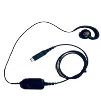 USB-C wired headset for Push-To-Talk (PTT) with rotating earpiece for right or left ear configuratio