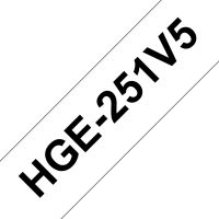 Brother HGE-251V5 DirectLabel black on white Laminat 12mm x 8m Pack=5 for P-Touch RL 700 S/ 9500 PC/