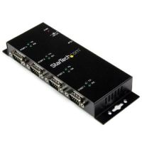 StarTech 4 Port USB to DB9 RS232 Serial Adapter Hub �� Industrial DIN Rail and Wall Mountable