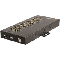 StarTech 8 Port Serial Hub USB to RS232/RS485/RS422 Adapter - Industrial USB 2.0 to DB9 Serial Converter Hub - IP30 Rated - Din Rail Mountable Metal Serial Hub - 15kV ESD Protection