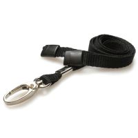 Digital ID 10mm Recycled Plain Black Lanyards with Metal Lobster Clip (Pack of 100)