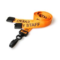 Digital ID 15mm Recycled Orange Event Staff Lanyards with Plastic J Clip (Pack of 100)