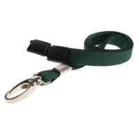 Digital ID 10mm Recycled Plain Dark Green Lanyards with Metal Lobster Clip (Pack of 100)