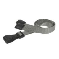 Digital ID 10mm Recycled Plain Grey Lanyards with Plastic J Clip (Pack of 100)