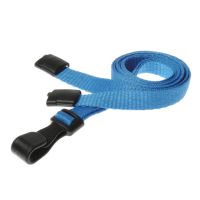 Digital ID 10mm Recycled Plain Light Blue Lanyards with Plastic J Clip (Pack of 100)