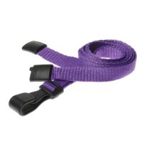 Digital ID 10mm Recycled Plain Purple Lanyards with Plastic J Clip (Pack of 100)