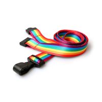 Digital ID 15mm Recycled Rainbow Lanyards with Plastic J-Clip (Pack of 100)