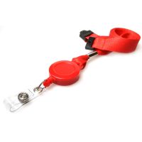 Digital ID 15mm Recycled Plain Red Lanyards with Card Reels (Pack of 50)