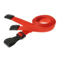 Digital ID 10mm Recycled Plain Red Lanyards with Plastic J Clip (Pack of 100)