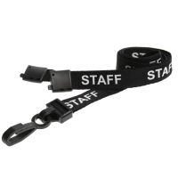 Digital ID 15mm Recycled Black Staff Lanyards with Plastic J Clip (Pack of 100)