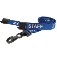 Digital ID 15mm Recycled Blue Staff Lanyards with Breakaway and Plastic J Clip (Pack of 100)