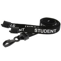 Digital ID 15mm Recycled Black Student Lanyards with Plastic J Clip (Pack of 100)