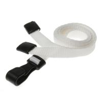 Digital ID 10mm Recycled Plain White Lanyards with Plastic J Clip (Pack of 100)