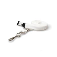 Digital ID 10mm White Tubular Breakaway Lanyards with Metal J-Clip (Pack of 100)