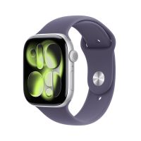 Apple Watch Series 11 GPS + Cellular 46mm Silver Aluminium Case with Purple Fog Sport Band - M/L