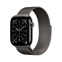 Apple Watch Series 11 GPS + Cellular 46mm Slate Titanium Case with Slate Milanese Loop - S/M